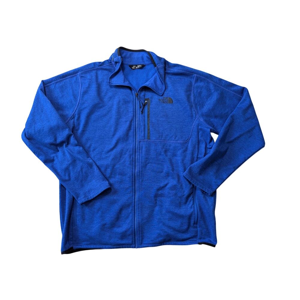 The North Face Men's Fleece Jacket Polyester Zip Pocket Blue Size XL